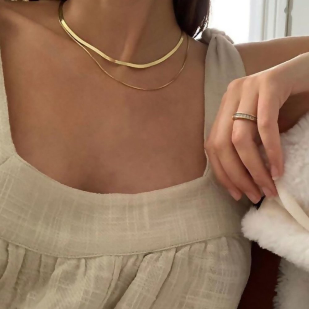 Snake Chain Necklace Choker - Picture 2 of 12